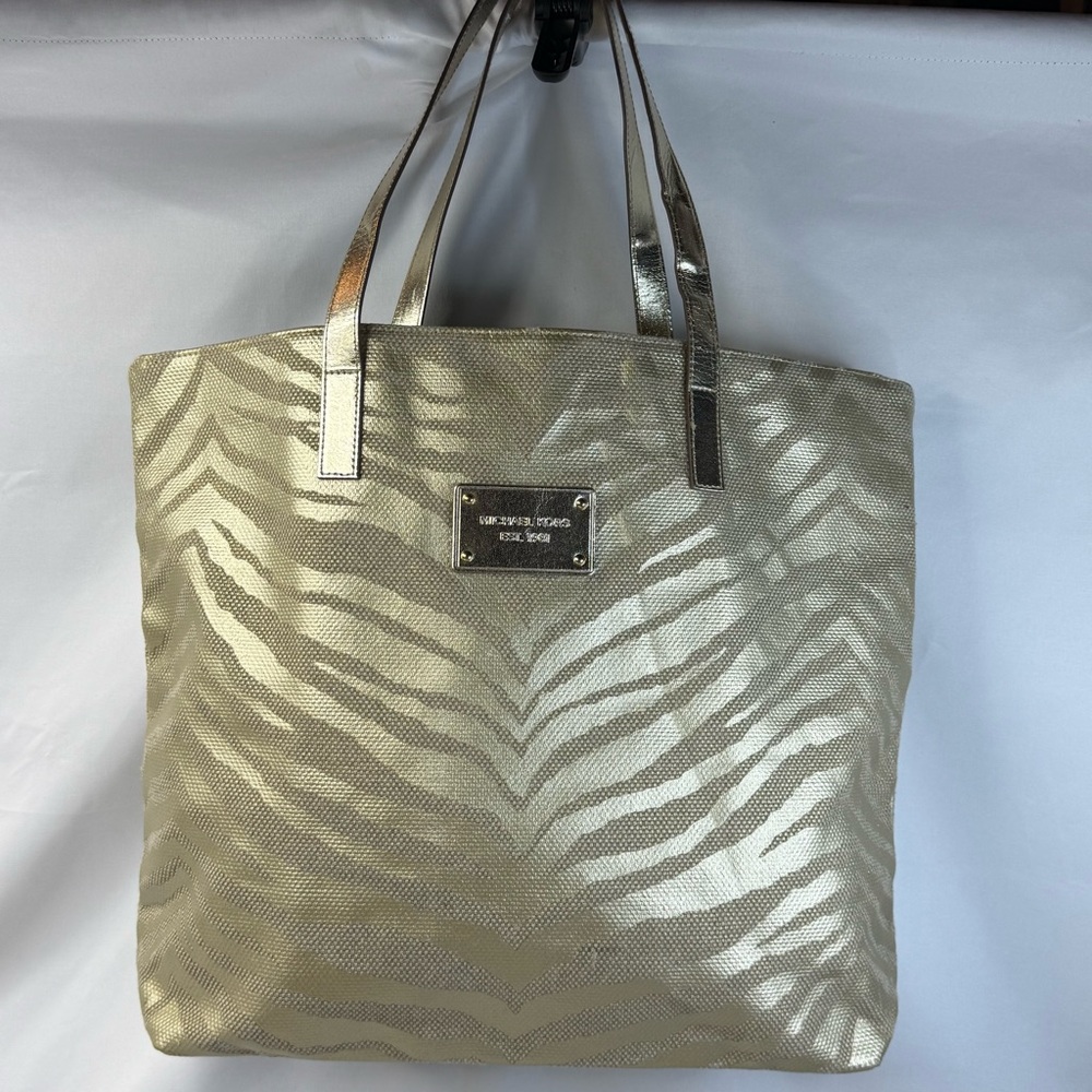 Michael Kors Gold Zebra Tote EUC